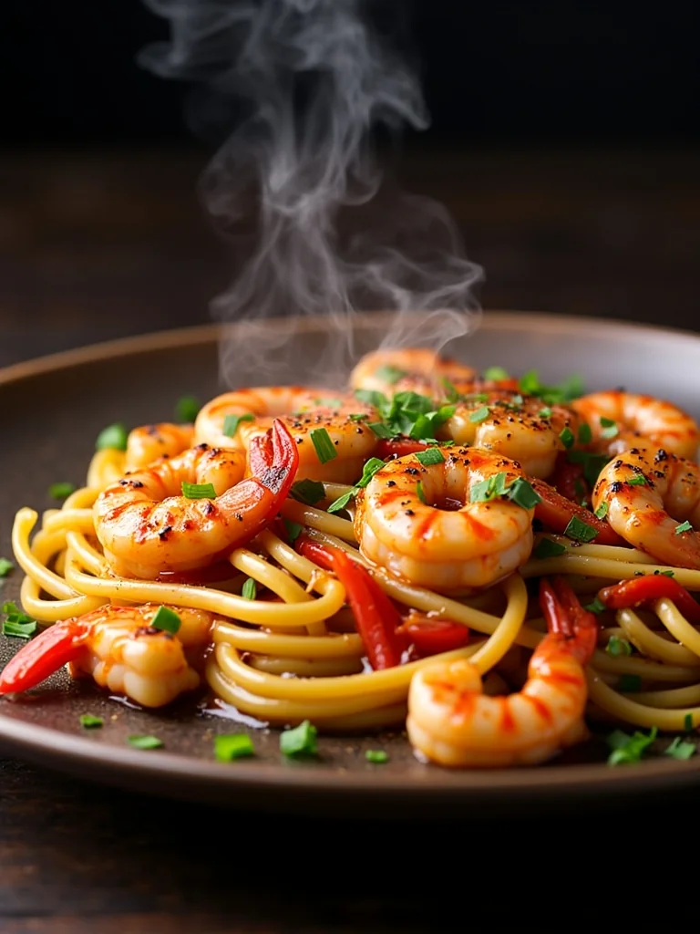 Spicy Garlic Shrimp Pasta
